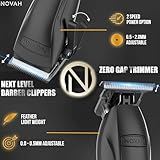 Novah® Professional Hair Clippers for Men, Professional Barber Clippers and Trimmer Set, Mens Cordless Hair Clippers for Barbers Haircut Kit Fade