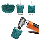 HighFree 7 PCS Non Woven Abrasive Buffing Wheels Drill Attachment Set - Scouring Pads Wheel with 1/4" Shank for Polishing Mirror Stainless Steel Copper Aluminum Wood-Wares - 180 Grit