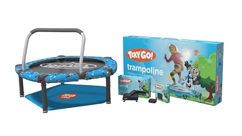 TekyGo! Plus Junior Bouncer Bundle, Plug & Play Interactive Educational Games for Toddlers, Indoor Trampoline and Sensor with 10 Pre-Installed Games