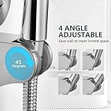 JOMOLA Suction Shower Head Holder Adjustable Handheld Shower Holder Stainless Steel Removable Bathroom Handheld Bidet Sprayer Holder 4 Mode Angle Brushed Finish