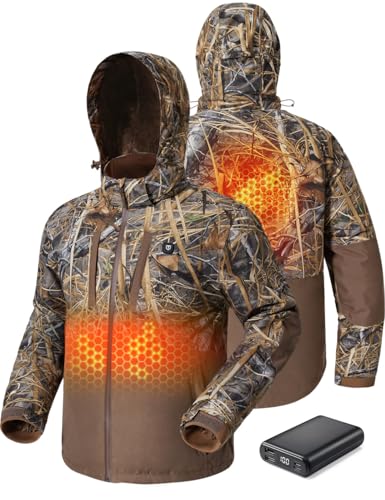 TIDEWE Heated Jacket for Men with Battery Pack, Insulation Waterproof Hunting Coat with Heater, NEXT EVOS, Size M