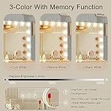 Ratsamee Hollywood Vanity Mirror with Lights, 15 Led Bulbs，3 Color Lights，Make Up Lighted Mirror, Aluminum Metal Frame,USB Charging Port（23" x 18"）