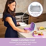 Bentgo Kids Chill Leak-Proof Lunch Box - Included Reusable Ice Pack Keeps Food Cold; 4-Compt. Bento Box; Microwave/Dishwasher Safe; 2 Year Manufacturer's Warranty (Confetti Edition - Vivid Orchid)