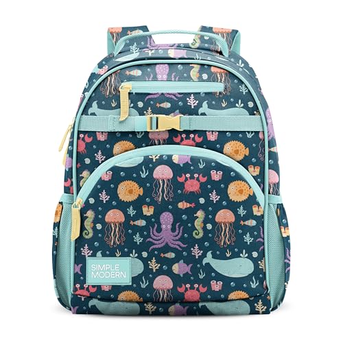 Simple Modern Medium Toddler Backpack for School Girls and Boys | Kindergarten Elementary Kids Backpack | Fletcher Collection | Kids - 15" tall | Under the Sea