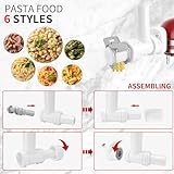 Gourmet Pasta Press Attachment for Kitchenaid Stand Mixer with 6 Different Shapes Outlet,Durable 6IN1 Pasta Extruder Kitchenaid for Spaghetti Bucatini Rigatoni Fusilli Large/Small Macaroni by POSKZLE