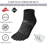 VWELL Toe Socks for Men and Women COOLMAX Five Finger Socks Athletic Running Socks Quarter Ankle Toe Socks (3Pairs)