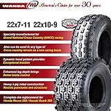 WANDA (Set 4) Sport ATV Tires 22x7-11 Front & 22x10-9 Rear GNCC (Grand National Cross Country) Race Tires Compatible for Honda Recon 250 Suzuki Ozark 250