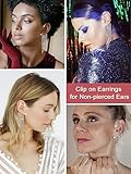 FOCALOOK Rhinestone Ear Cuffs Sparkly Cartilage Ear Wrap Long Silver Crystal Tassel Non-Pierced Cuff Earrings for Women