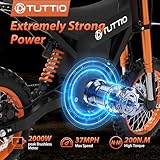 Tuttio Soleil01 Electric-Dirt-Bike for Teens Adults, 14"/12" Fat Tire 2000W Electric-Motorcycle with 48V 21AH Battery Ebike 37MPH Hydraulic Brakes Mountain Off-Road EBike Fit Age 13+