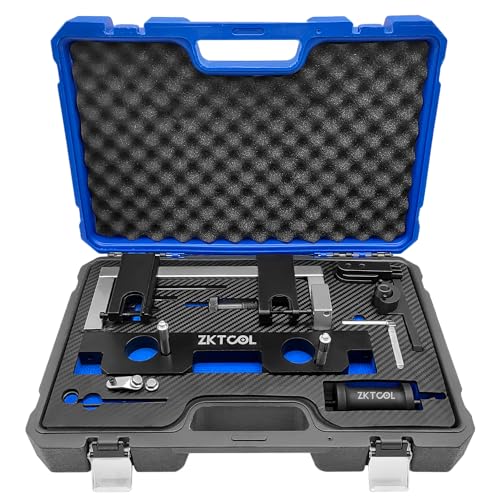 ZKTOOL 16PCS Engine Camshaft Timing Locking Tool Kit Fit for BMW N20 N26 Engine, with Flywheel Holder and 7676 Oil Seal Repair Kit Fuel Injector Removal Tool, Engine Alignment Locking Timing Tool Kit