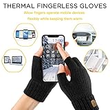 JUNRUI Fingerless Gloves Half Finger Gloves Winter Warm Knitted Gloves Working Running Biking Driving for Men and Women