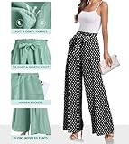 Women's High Waist Print Wide Leg Polka Dots Pants Casual Long Palazzo Fit Pants Trousers