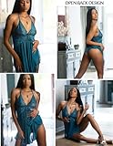 Avidlove Lingerie for Women Lace Babydoll Halter Chemise V Neck Nightgown Sexy Sleepwear Nightdress Dark Blue Medium