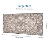 Boho Style Large Gaming Mouse Pad, Extended Big Keyboard Mouse Mat, Long Computer Gaming Mousepad for Home Office Work Desk Stitched Eges Non-Slip Base Mouse Pads Mat