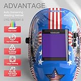 YESWELDER Large Viewing Screen True Color Solar Auto Darkening Welding Helmet,4 Arc Sensor Wide Shade 5/9-9/13 for TIG MIG Arc Weld Grinding Welder Mask LYG-M800H-B, Viewing Size 3.93"X 3.66"