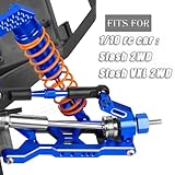 RcarmubWow RC Upgrades Part for 1/10 Slash 2WD,Slash 2WD VXL,Alloy Aluminum Front Rear Suspension Arms,Front Steering Block,Rear Stub Axle Carriers,Left Right Caster Blocks,Navy Blue