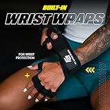 Fit Active Sports Weight Lifting Workout Gloves with Built-in Wrist Wraps for Men and Women - Great for Gym Fitness, Cross Training, Hand Support & Weightlifting