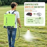 Battery Powered Backpack Sprayer 4 Gallon, VAXMAY 100 PSI Electric Graden Sprayer Works with Makita 18V Battery, Weed Yard Sprayer with Telescopic Wand, 5 Nozzles, 2.6 Ah Battery & Charger Included