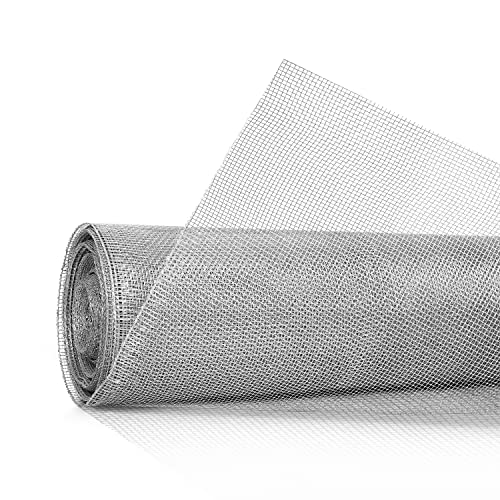 Fencer Wire 27 Gauge 36" x 10' Hardware Cloth, 1/8 inch Mesh Galvanized Steel Wire Rolled Woven, Keeping Out of Bees, Wasps and Mid to Large-Sized Insects