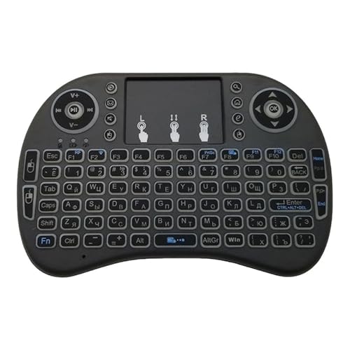 Tucus Multitool Accessories - Russian i8 Air Mouse Wireless Backlight Keyboard with Touchpad for Android TV Box & Smart TV & PC Tablet & Xb0x360 & PS3 & HTPC - (Color: black)
