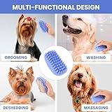 Dog Grooming Bath Brush, Pet Rubber Brush For Shower Scrubbing & Soothing Massage, Ideal for Long & Short Haired Dogs and Cats, Essential Puppy Grooming Accessories, 2 PACK [We Love Doodles]