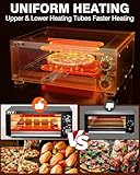 PYY Electric Pizza Oven Indoor Countertop Pizza Oven Commercial Pizza Maker Machine for Home with Timer Stainless Steel Pizza Cooker