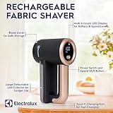 Electrolux Rechargeable Fabric Shaver & Lint Remover for Clothes, Furniture, Sofas, Blankets with LED Display, 3-Speed Portable Electric Pill Cutter - Removes Lint, Pill, & Fuzz - Black