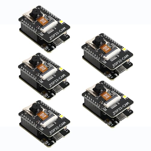 YEJMKJ 5pcs ESP32 CAM Development Board WiFi and Bluetooth with OV2640 2MP Camera for Arduino Camera WiFi + Bluetooth Module 4M PSRAM Dual-core 32-bit CPU Development Hat ESP32-CAM