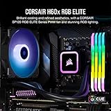 Corsair H60x RGB Elite Liquid CPU Cooler - 16 Dynamic RGB LEDs - SP120 RGB Elite Series PWM Fan with AirGuide Technology - Intel® LGA 1700, 1200, 115X, 2066, AMD® AM5/AM4 Sockets - Black, 120mm AIO