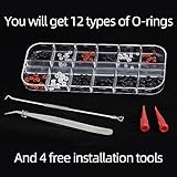 144pcs Rubber O Ring Assortment Kits 12 Sizes Made of Nitrile Rubber NBR Replacement