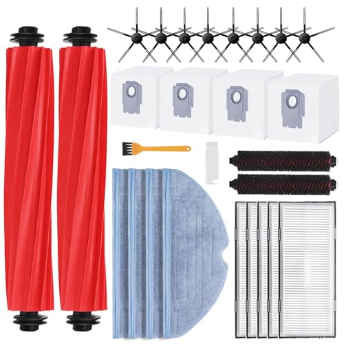Geborn Accessories for Roborock S7 MaxV Ultra / S7 Pro Ultra Vacuum Cleaner - Replacement Parts Inc. 2 Roller Brush, 2 Self-Cleaning Brush, 5 Filters, 8 Side Brushes, 4 Mopping Cloths, 4 Dust Bags