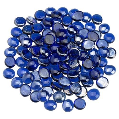 American Fireglass Luster Fire Glass Beads, 1/2”| Use in Fireplace, Fire Pit or Bowl | for Natural Gas or Propane Fires | Safe Tempered Glass for Outdoor & Indoor | Royal Blue, 10lb Bag