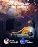 POCOCO Galaxy Star Projector for Bedroom with Replaceable Optical Film Discs, Home Planetarium Night Light Projector with High-Definition Soft Light for Relax, Study, and Meditate, Stress Relief Gifts