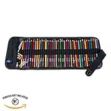 Speedball Art Products 359360 Canvas Pencil Case Roll-Up, Black W/Black Trim, Holds up to 36 Pencils