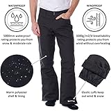 Alpine Swiss Mens Waterproof Ski Snowboarding Pants Insulated Winter Snow Pants Black Small