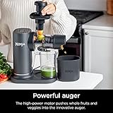 Ninja JC151 NeverClog Cold Press Juicer, Powerful Slow Juicer with Total Pulp Control, Countertop, Electric, 2 Pulp Functions, Dishwasher Safe, 2nd Generation, Charcoal