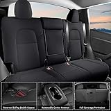 AOMSAZTO Car Seat Cover Fit for Tesla Model Y 2023 2024 - Full Set Black Seat Covers 5 Seater