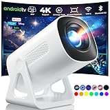 TransarJect Portable WiFi and Bluetooth ProjectorP Supported Android Smart Mini Movie Projector, 270°Adjustable Stand Outdoor Home Star Projector with Ambient Light for Phone TV Stick Laptop