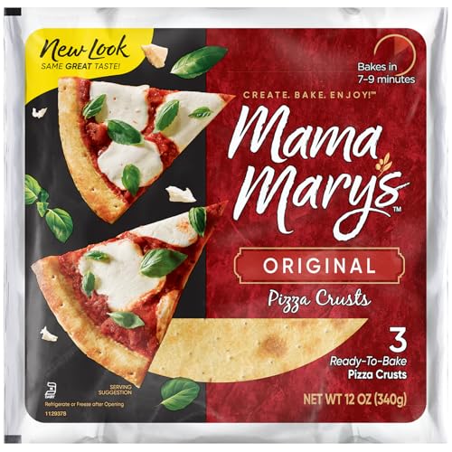 Mama Mary's 7" Original Ready to Bake Pizza Crusts, 12 Ounce, 3 Crusts (Pack of 6)