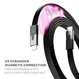 Statik MagStack USB C Magnetic Charging Cable - Flat Coiled Organized Anti-Tangle Cable, 100W Fast Charging, C to C Compatible with iPhone 16/15 Pro Max, Galaxy S24 Ultra, 3FT/1M