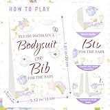 Aisharery Bibs Bodysuits Baby Shower Game Sign Set Newborn Onesies Feeder Gift Fabric Marker Stencils Kit