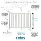 Qdos Safety Spectrum Designer Baby Safety Gate - Meets Tougher European Standards - Modern Design and Unparalleled Safety - Furniture Grade Wood - Simple Installation | Hardware Mount | White