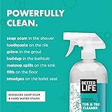 BETTER LIFE Bathroom Cleaner - Tea Tree Bathtub & Shower Cleaner Spray for Glass and Tile - Foaming Mold and Mildew Remover for Tub Works on Hard Water Stains - 32oz (Pack of 2)