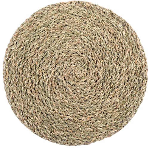 Round Placemats Set of 10, Table Mats, Rattan Chargers for Dinner Plates, Seagrass Place Mats, Woven Placemats, Wicker Chargers for Dinner Plates, Manteles Individuales De Mesa, Diameter 13.4 in