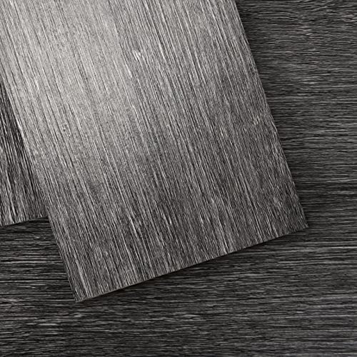 Art3d 36-Pack 54 Sq.ft Peel and Stick Floor Tiles Vinyl Plank Flooring Wood Look, Adhesive and Waterproof Tile Sticker for Bedroom, Living Room, Kitchen, RV in Ebony