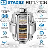 AquaHomeGroup Luxury Filtered Shower Head Set 20+3 Stage Shower Filter for Hard Water Removes Chlorine and Harmful Substances - Showerhead Filter High Output