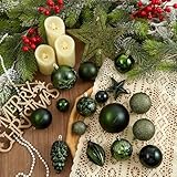 Christmas Ball Ornaments - 43pcs Shatterproof Christmas Tree Decorative Hanging Ornaments with Loop for Xmas Holiday Party Wreath Home Decoration (Army Green)