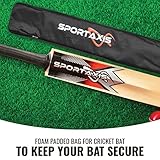 SPORTAXIS Foam Padded Bag for Cricket Bat- Adjustable Strap, Lightweight, Durable, Strong Protection to Bats (Black)