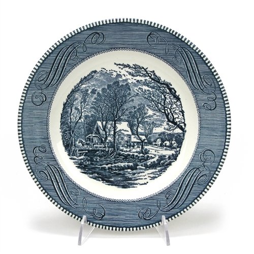 Currier & Ives, Blue by Royal, China Dinner Plate