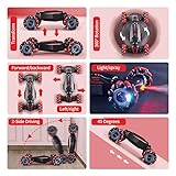 TADOZIC 4WD Remote Control Gesture Sensor Car,Hand Controlled RC Stunt Car,Double-Sided Vehicle 360° Rotation with Light and Music Spray, Watch Toy Cars for Boys & Girls Birthday